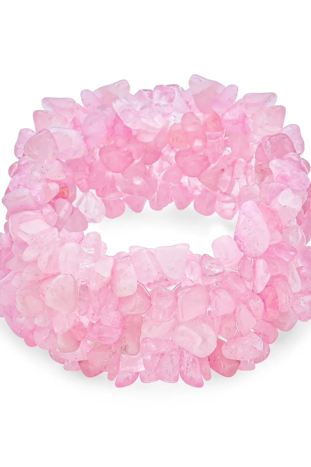 Gemstone Colors Chip Wide Chunky Cluster Multistrand Stretch Bracelet